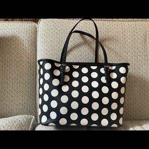 Michael Kors Black and White polka dot Tote purse